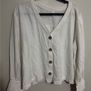 Bp- White Button-Up Top